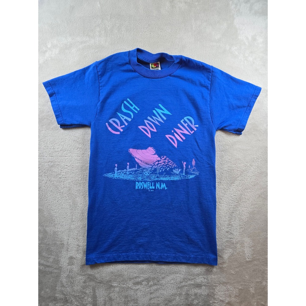 Vintage Graphic T Shirt S Fit XS/XXS Crash Down Diner Roswell NM UFO Y2K *Read